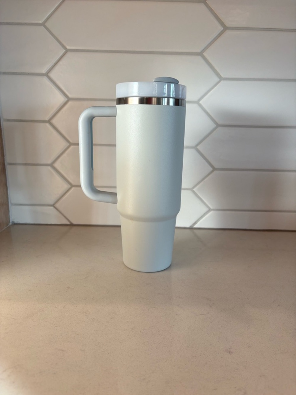 30oz Stanley Quencher (blue/grey) Travel Mug with Handle - Picture 2 of 5